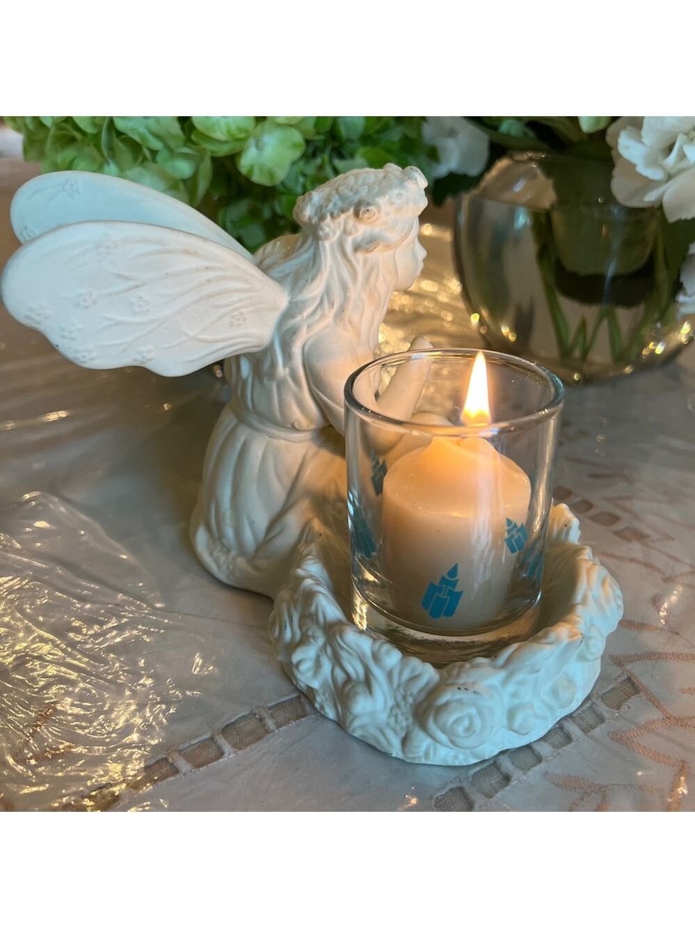 Partylite Retired Vintage White Angelic Figurine Candle Holder - Picture 2 of 5